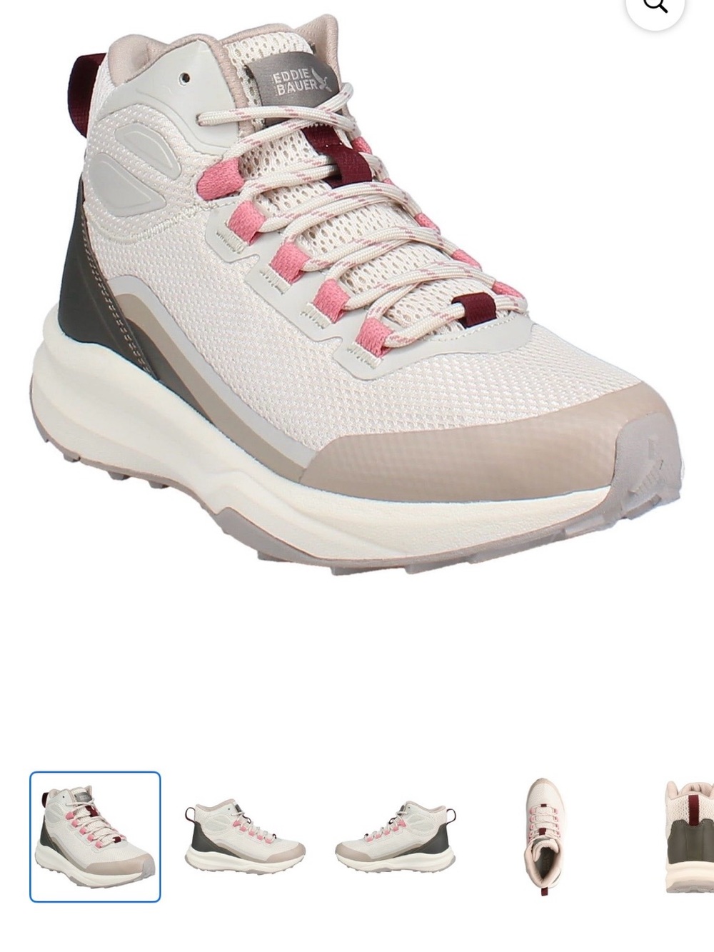 Eddie Bauer Women's Cream and Pink Hiking Sneaker